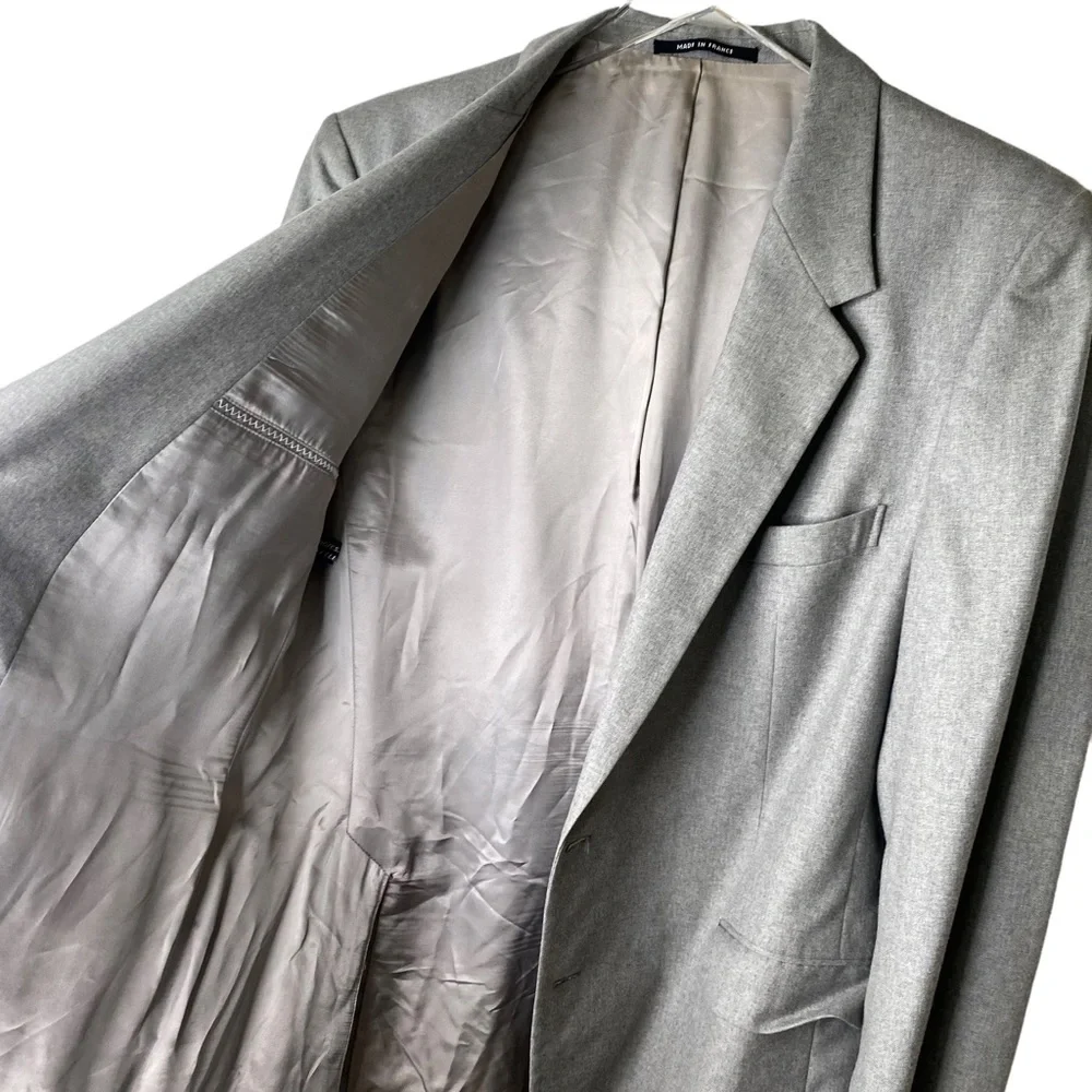 YSL Yves Saint Laurent Vintage Virgin Wool Sportscoat Blazer Jacket Grey Size 44 - Picture 5 of 8